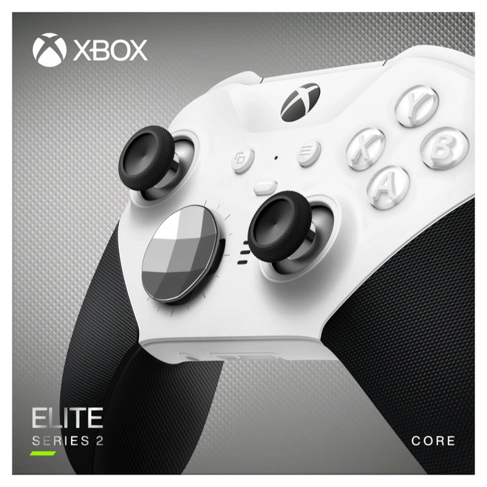 Microsoft Xbox Elite Controller Series 2 Core Edition White – Gamepad Inalámbrico y Alámbrico para PC y Xbox One, Bluetooth/USB-C, Blanco y Negro
