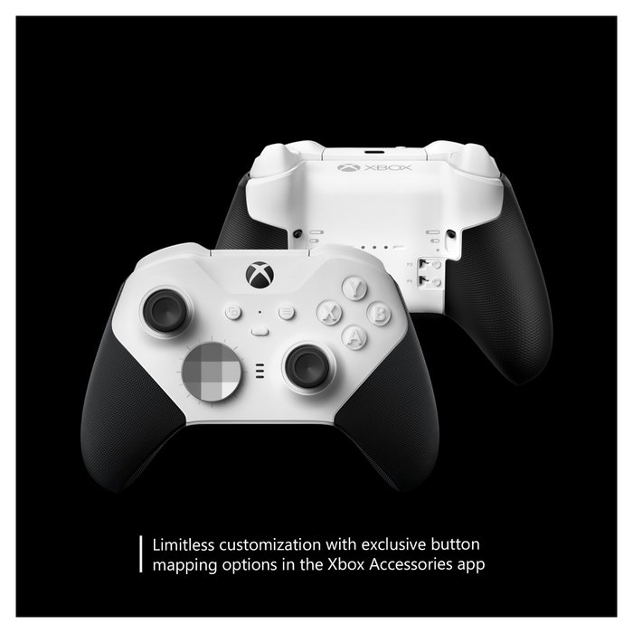 Microsoft Xbox Elite Controller Series 2 Core Edition White – Gamepad Inalámbrico y Alámbrico para PC y Xbox One, Bluetooth/USB-C, Blanco y Negro