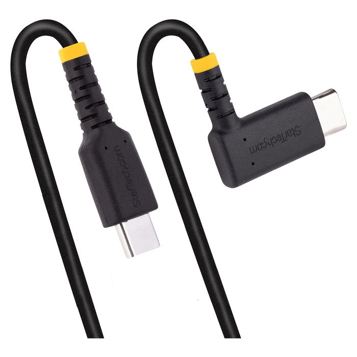 StarTech Cable USB-C Carga Rápida 60W PD, 0.3 m (30 cm), Conector en Ángulo Recto, Alta Resistencia con Fibra de Aramida, USB 2.0, 3A, Negro StarTech Cable USB-C Carga Rápida 60W PD, 0.3 m (30 cm), Conector en Ángulo Recto, Alta Resistencia con Fibra de Aramida, USB 2.0, 3A, Negro