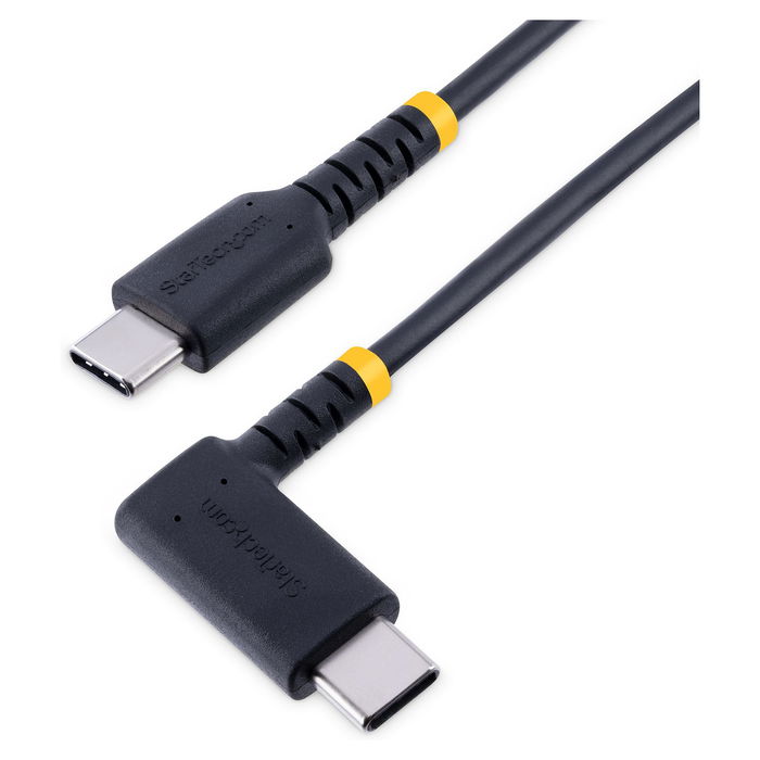 StarTech Cable USB-C Carga Rápida 60W PD, 0.3 m (30 cm), Conector en Ángulo Recto, Alta Resistencia con Fibra de Aramida, USB 2.0, 3A, Negro StarTech Cable USB-C Carga Rápida 60W PD, 0.3 m (30 cm), Conector en Ángulo Recto, Alta Resistencia con Fibra de Aramida, USB 2.0, 3A, Negro