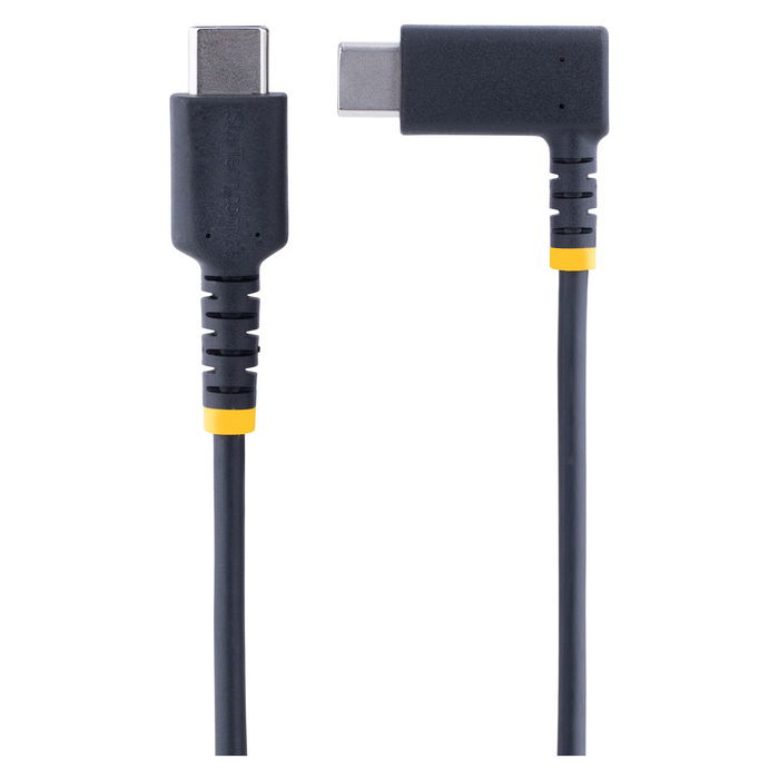 StarTech Cable USB-C Carga Rápida 60W PD, 0.3 m (30 cm), Conector en Ángulo Recto, Alta Resistencia con Fibra de Aramida, USB 2.0, 3A, Negro StarTech Cable USB-C Carga Rápida 60W PD, 0.3 m (30 cm), Conector en Ángulo Recto, Alta Resistencia con Fibra de Aramida, USB 2.0, 3A, Negro