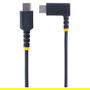 StarTech Cable USB-C Carga Rápida 60W PD, 0.3 m (30 cm), Conector en Ángulo Recto, Alta Resistencia con Fibra de Aramida, USB 2.0, 3A, Negro