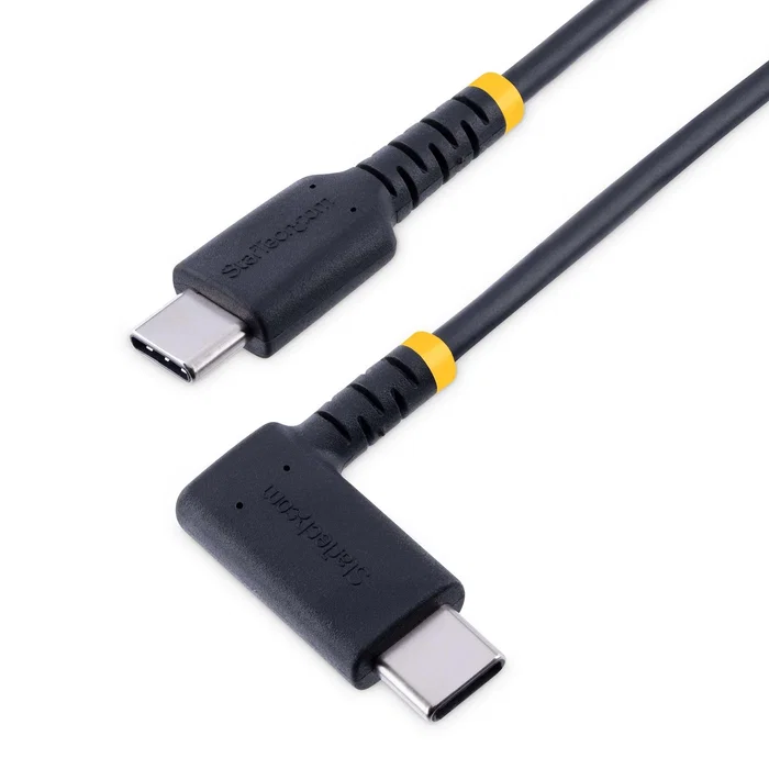 StarTech.com Cable USB C Acodado 30cm Angulo Recto PD 60W 3A Carga Rápida USB 2.0 Tipo C Fibra Aramida Negro StarTech.com Cable USB C Acodado 30cm Angulo Recto PD 60W 3A Carga Rápida USB 2.0 Tipo C Fibra Aramida Negro