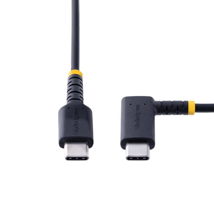 StarTech Cable USB-C Acodado 1m PD 60W 3A Negro