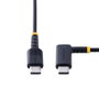 StarTech Cable USB-C Acodado 1m PD 60W 3A Negro
