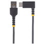 StarTech.com Cable USB-A a USB-C de 30 cm Acodado, Carga Rápida 3A, Negro