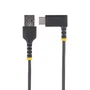 Startech R2ACR-30C-USB-CABLE Cable USB 2.0 USB-C en Ángulo Recto a USB-A de 30 cm, Negro, Carga Rápida 3A, para iPhone 15, Samsung Galaxy, iPad