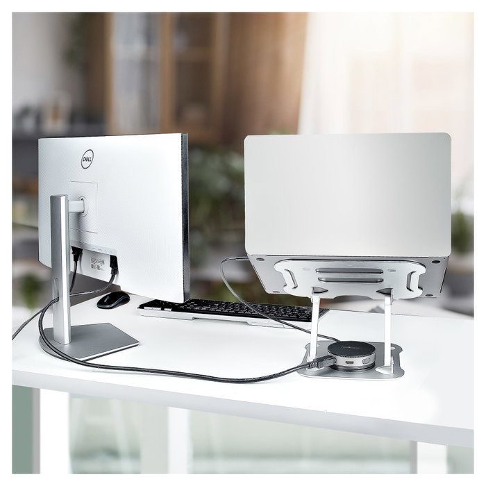 StarTech Soporte Ergonómico Elevador para Portátil, Altura Ajustable, Plegable, Aluminio