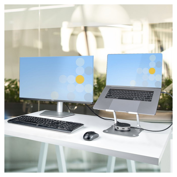 StarTech Soporte Ergonómico Elevador para Portátil, Altura Ajustable, Plegable, Aluminio