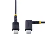 StarTech Cable USB-C R2CCR-15C-USB-CABLE Acodado PD 60W 3A 15cm Negro - Compatible USB 2.0, Carga Rápida y Sincronización para iPad Pro, Galaxy