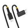 StarTech Cable USB-C R2CCR-15C-USB-CABLE Acodado PD 60W 3A 15cm Negro - Compatible USB 2.0, Carga Rápida y Sincronización para iPad Pro, Galaxy