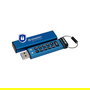 Kingston IronKey Keypad 200 USB 3.2 Gen 1 - Llavero USB seguro de 64 GB, FIPS 140-3, AES-256, IP68, Azul