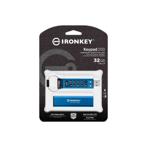 Kingston IronKey Keypad 200 32 GB USB tipo A Azul