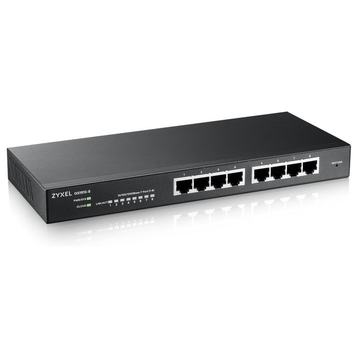 Zyxel GS1915-8 Smart Switch de 8 puertos Gigabit Ethernet, NebulaFlex Zyxel GS1915-8 Smart Switch de 8 puertos Gigabit Ethernet, NebulaFlex