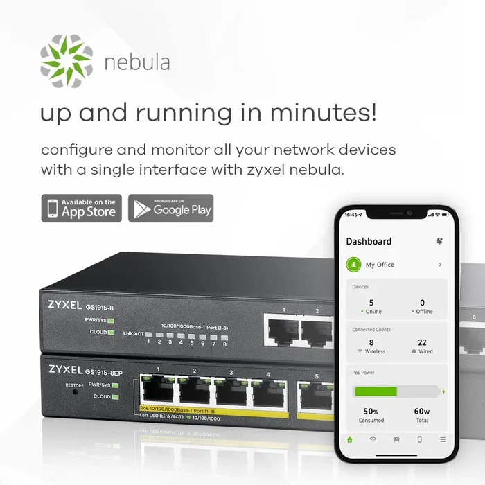 Zyxel GS1915-8 Smart Switch de 8 puertos Gigabit con NebulaFlex