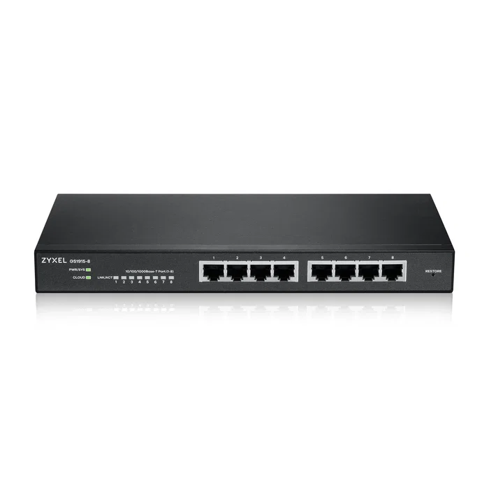 Zyxel GS1915-8 Smart Switch de 8 puertos Gigabit Ethernet, NebulaFlex Zyxel GS1915-8 Smart Switch de 8 puertos Gigabit Ethernet, NebulaFlex