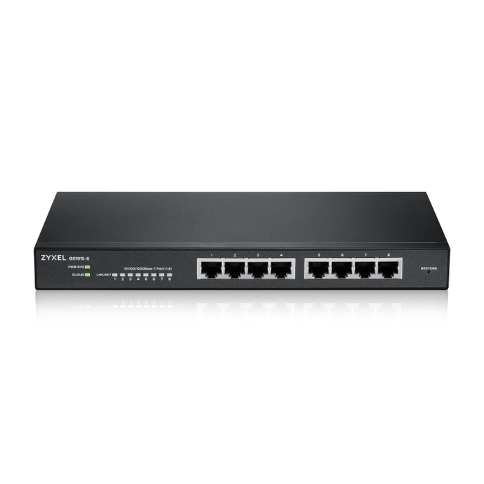 Zyxel GS1915-8 Switch Gestionado L2 Gigabit Ethernet 8 Puertos RJ-45 (10/100/1000) Negro