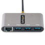 StarTech.com Hub USB-C con Ethernet Gigabit y 3 puertos USB-A Gris HB30C3A1GEA2