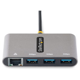 StarTech.com Hub USB-C con Ethernet Gigabit y 3 puertos USB-A, Gris, HB30C3A1GEA2