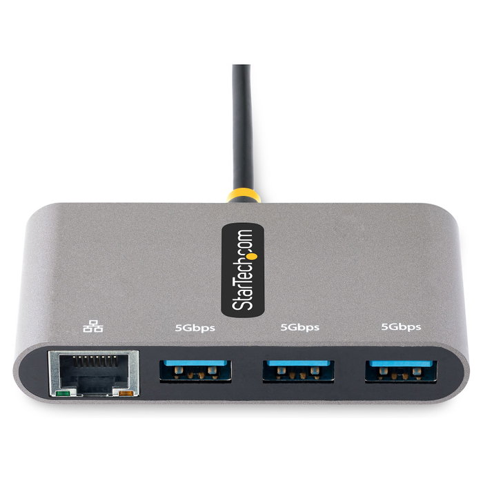 StarTech.com Hub USB-C con Ethernet Gigabit y 3 puertos USB-A Gris HB30C3A1GEA2