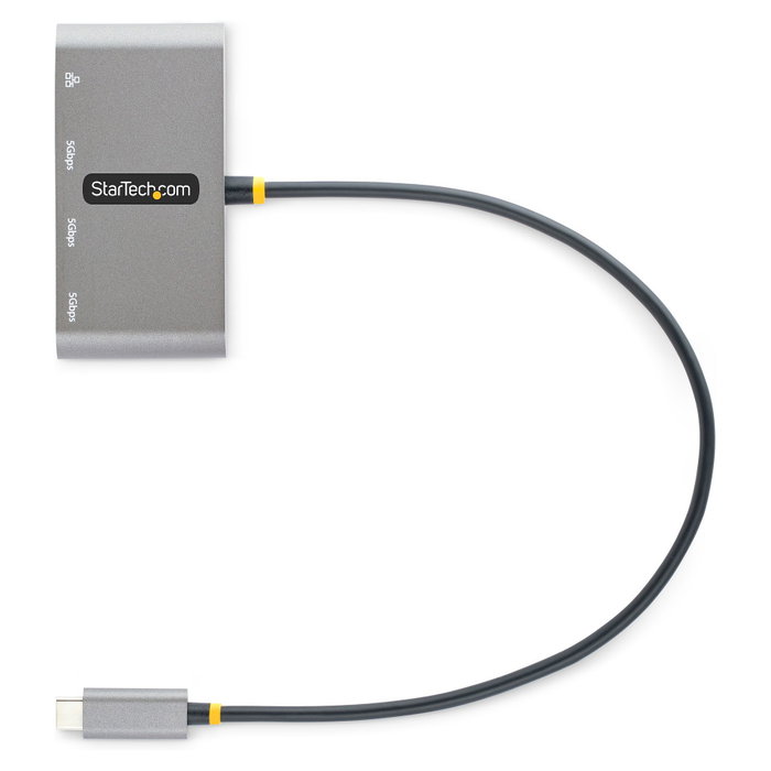 StarTech.com Hub USB-C con Ethernet Gigabit y 3 puertos USB-A Gris HB30C3A1GEA2