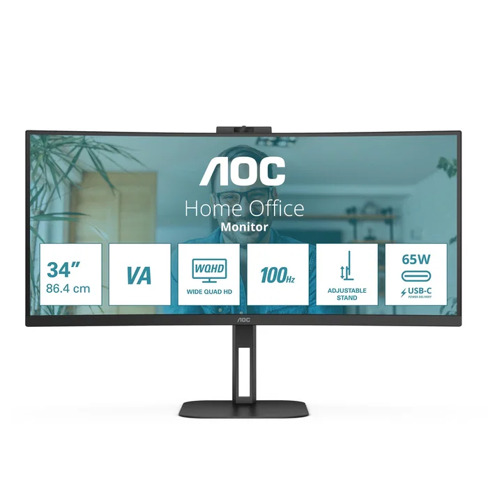 AOC CU34V5CW Monitor Curvo Profesional 34 pulg. UWQHD Negro