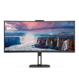 AOC CU34V5CW/BK Monitor Curvo Ultrapanorámico 34" WQHD VA 100Hz Webcam Windows Hello Negro