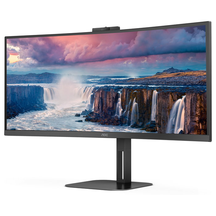 AOC CU34V5CW Monitor 34" Curvo WQHD (3440x1440) 1500R 100Hz 1ms VA AMD FreeSync Altavoces Cámara USB-C 65W KVM