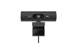 Logitech Brio 505 Webcam Full HD 1080p/4MP, Enfoque Automático, 90°, Micrófono Estéreo, USB-C, Grafito - Para Zoom, Teams, Meet