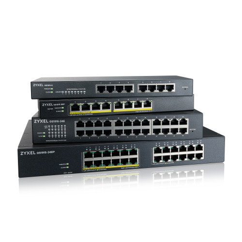 Zyxel GS1915-24E-EU0101F Switch Smart Gestionado de 24 Puertos Gigabit Ethernet L2, Modo Híbrido, Cloud/Standalone, Sin Ventilador