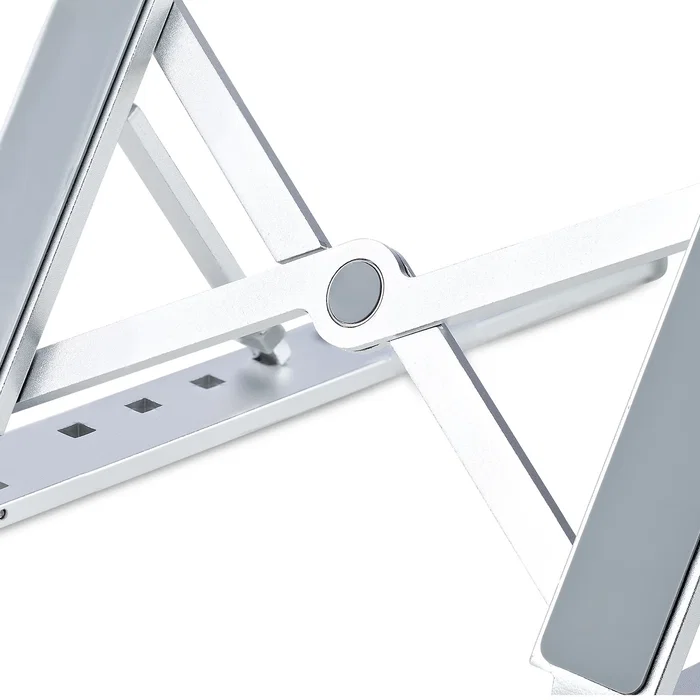 StarTech.com Soporte Elevador Ergonómico para Portátil LAPTOP-RISER-BAR - Plegable, Ajustable 9 Ángulos (15-84°), Aluminio, Hasta 10kg, 15.6", Plata