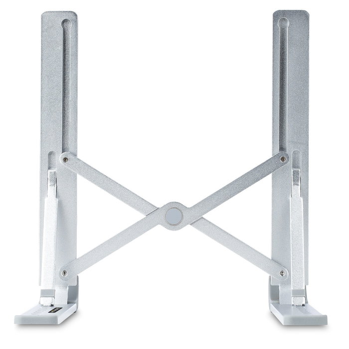 StarTech.com Soporte Elevador Ergonómico para Portátil LAPTOP-RISER-BAR - Plegable, Ajustable 9 Ángulos (15-84°), Aluminio, Hasta 10kg, 15.6", Plata