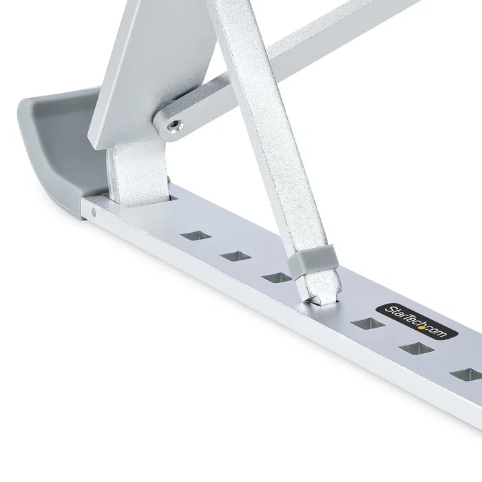 StarTech.com Soporte Elevador Ergonómico para Portátil LAPTOP-RISER-BAR - Plegable, Ajustable 9 Ángulos (15-84°), Aluminio, Hasta 10kg, 15.6", Plata