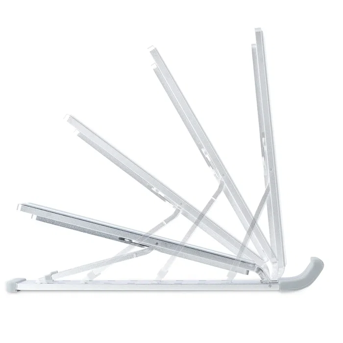 StarTech.com Soporte Elevador Ergonómico para Portátil LAPTOP-RISER-BAR - Plegable, Ajustable 9 Ángulos (15-84°), Aluminio, Hasta 10kg, 15.6", Plata