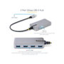 StarTech.com Hub USB de 4 puertos USB 3.2 Gen 1 de 5 Gbps Gris