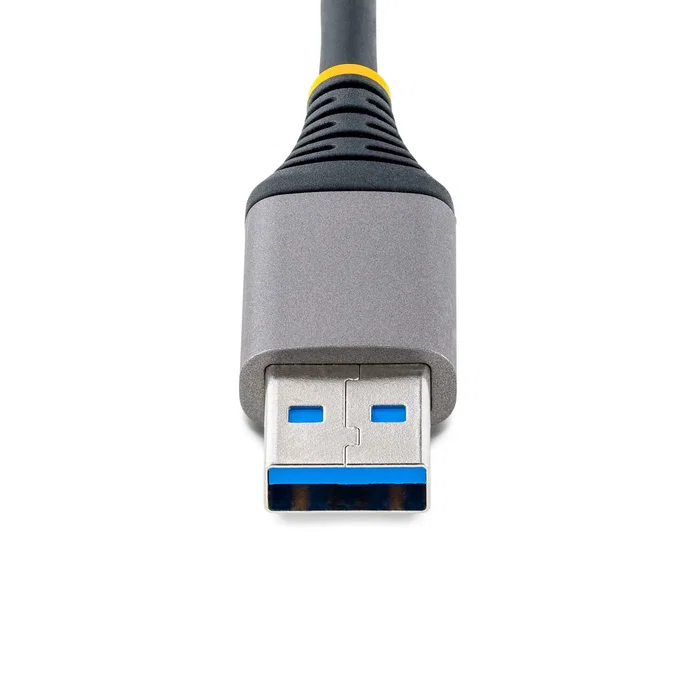 StarTech.com 5G4AB-USB-A-HUB Hub USB 3.2 Gen 1 de 4 Puertos Tipo-A Gris 5Gbps con Entrada Auxiliar Micro USB, Compacto, Plug & Play para PC, Mac