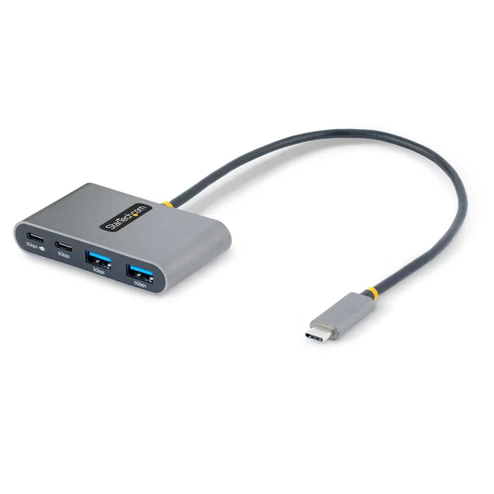 StarTech.com 5G2A2CPDB Hub USB-C de 4 Puertos (2x USB-A, 2x USB-C) USB 3.2 Gen 1 5Gbps con Power Delivery 100W Pass-Through para Portátil - Cable de 30cm