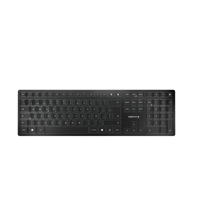 Cherry KW 9100 SLIM Teclado Inalámbrico RF + Bluetooth con Switch Cherry SX, Diseño Delgado, 108 Teclas QWERTY Español con Teclado Numérico, Negro