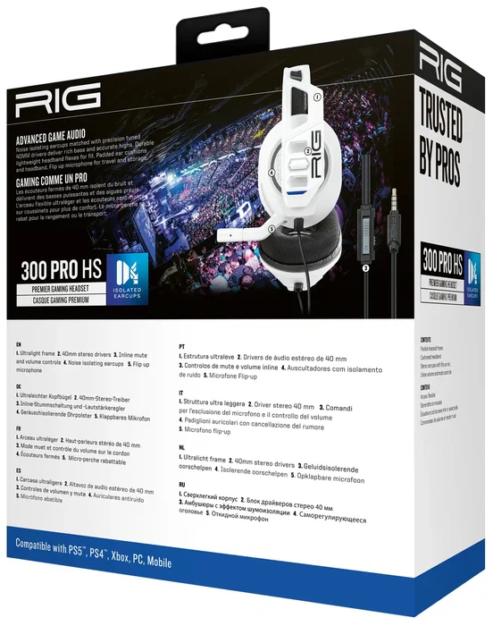 Nacon Auriculares Gaming RIG 300 PRO HS Alámbricos Diadema Circumaural con Micrófono Boom Blanco - Compatibles con PS5, PS4, Xbox, Nintendo Switch, PC Nacon Auriculares Gaming RIG 300 PRO HS Alámbricos Diadema Circumaural con Micrófono Boom Blanco - Compatibles con PS5, PS4, Xbox, Nintendo Switch, PC