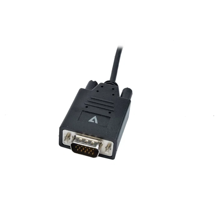 V7 V7UCVGA-2M Cable Adaptador VGA (D-Sub) a USB Tipo C, 2m, Plug and Play, WUXGA 1920x1200 a 60Hz, Negro