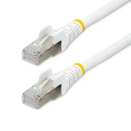 Startech NLWH-1M-CAT6A-PATCH Cable de Red Ethernet CAT6A S/FTP Blindado 1m Blanco, PoE++ 100W, 10GbE, LSZH, Sin Halógenos, Conectores sin Enganche