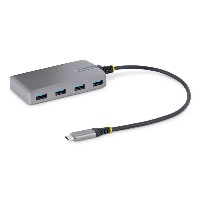 StarTech 5G4AB-USB-C-HUB - Hub USB 3.0 4 Puertos USB-A, USB-C Host, 5 Gbps, Cable 30 cm, Gris, Alimentado por Bus
