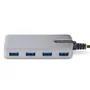 StarTech 5G4AB-USB-C-HUB - Hub USB 3.0 4 Puertos USB-A, USB-C Host, 5 Gbps, Cable 30 cm, Gris, Alimentado por Bus