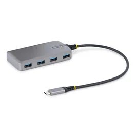 StarTech 5G4AB-USB-C-HUB - Hub USB 3.0 4 Puertos USB-A, USB-C Host, 5 Gbps, Cable 30 cm, Gris, Alimentado por Bus