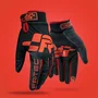 Fr-TEC Guantes de Conducción SimRacing FT7014 con Palma de Silicona y Tejido Capacitativo para Pantallas Táctiles - Talla Única, Negro/Rojo