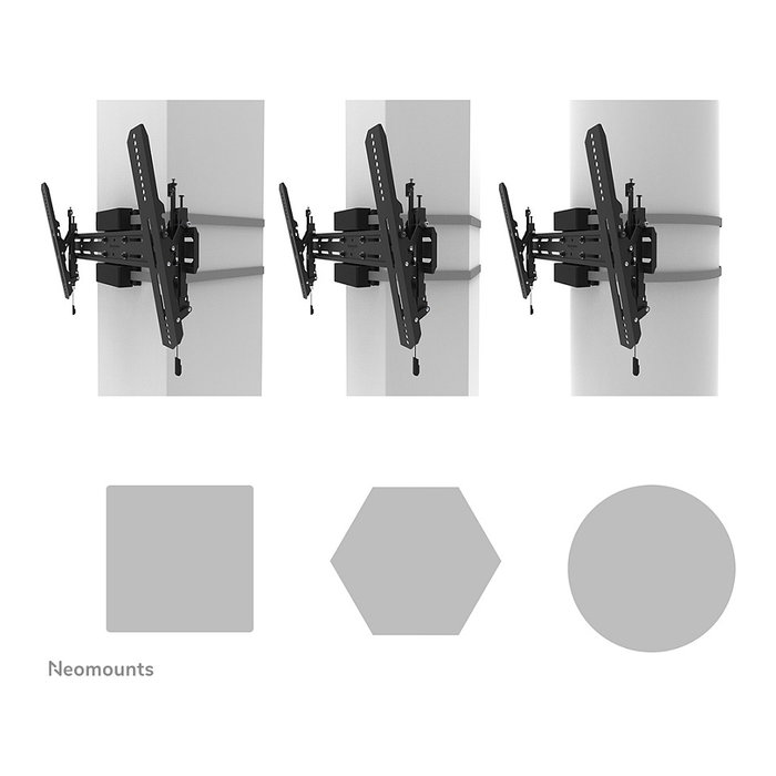 Neomounts Soporte de TV para columna WL35S-910BL16, inclinable, para pantallas de 40 a 75 pulgadas y hasta 50 kg, color negro, función antirrobo