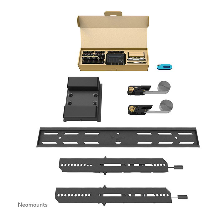 Neomounts Soporte de TV para columna WL35S-910BL16, inclinable, para pantallas de 40 a 75 pulgadas y hasta 50 kg, color negro, función antirrobo