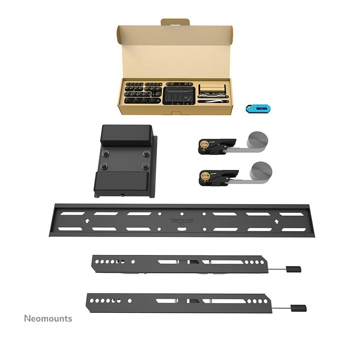 Newstar WL30S-910BL16 Soporte de TV de columna fijo para pantallas 40-75 pulgadas, Hasta 50 kg, Diámetro mástil 25-100 cm, Interfaz VESA 200x100 a 600x400 mm, Color negro