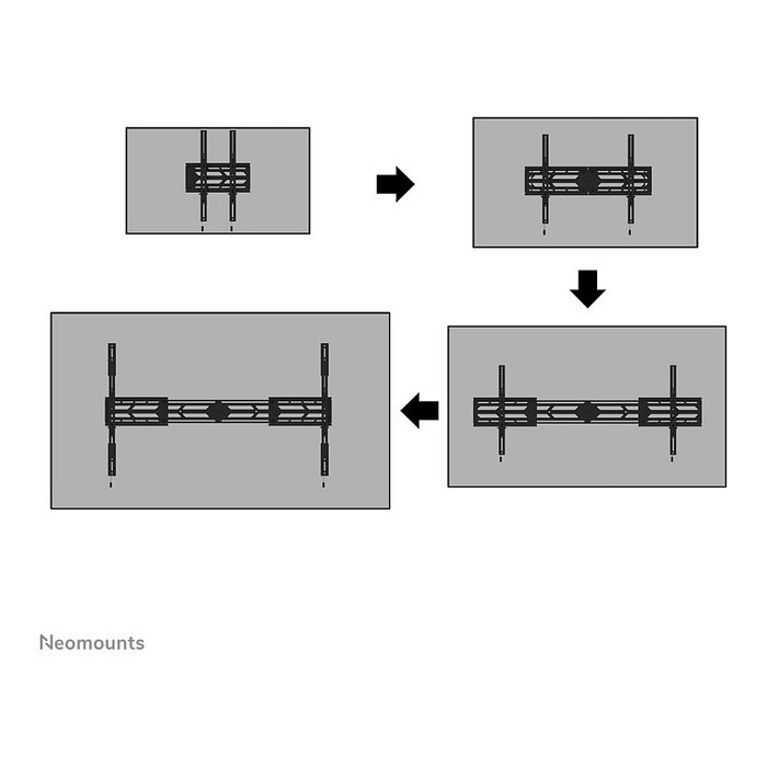 Neomounts WL30S-950BL19 Soporte de Pared Fijo para TV/Pantalla 55-115" (139-292 cm), 160 kg, VESA 1500x900, Bloqueable, Negro
