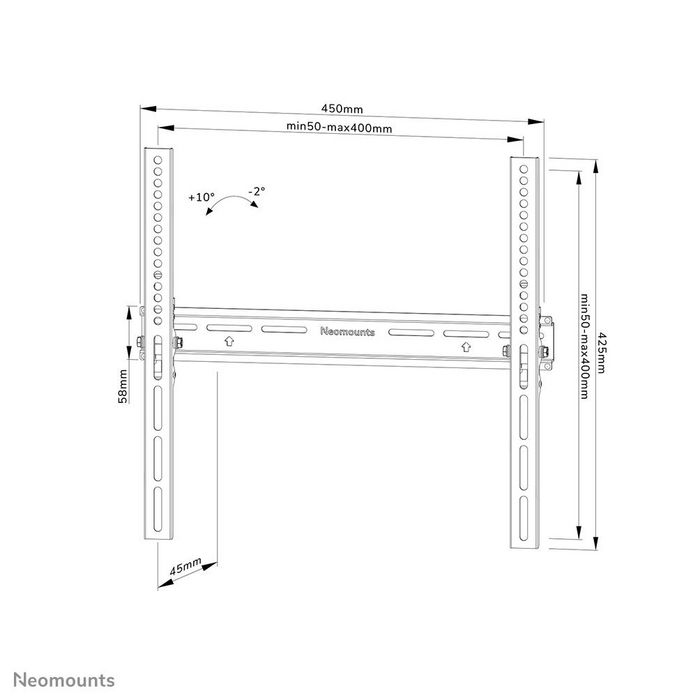 Neomounts WL35-350BL14 Soporte de Pared Inclinable para TV, 32-65", Max 35 kg, VESA 50x50-400x400, Negro